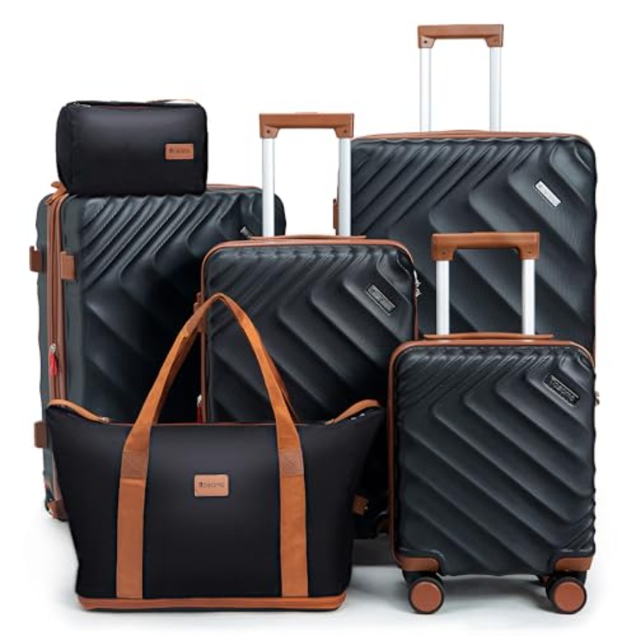 Expandable Hard Shell Luggage Set - Juego de 6 piezas de equipaje