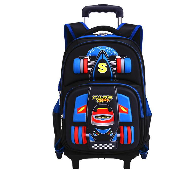 Foldable Rolling Luggage Bag - Mochila escolar con ruedas para niños,