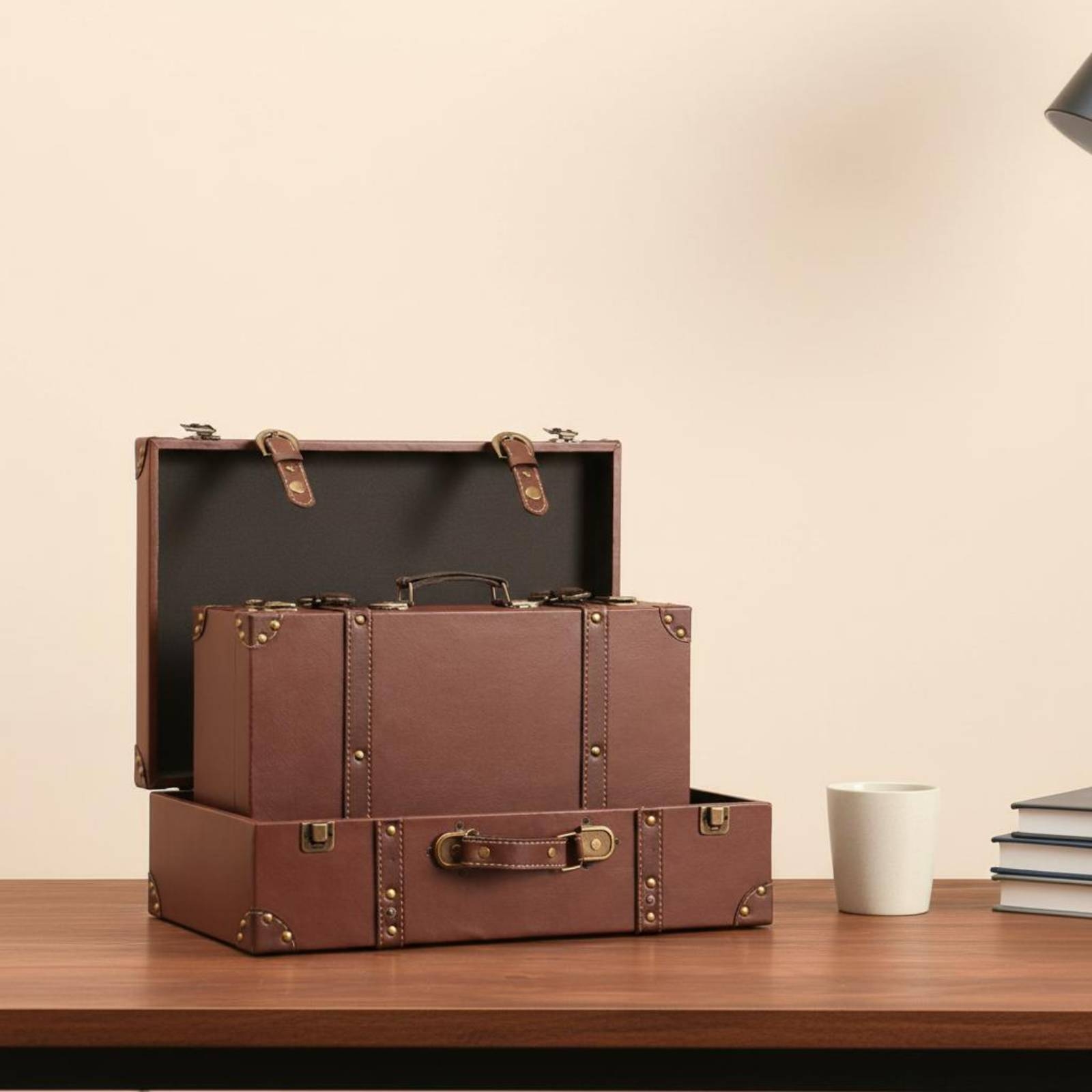 Retro Vintage Trunk Suitcase - Maleta Vintage Tipo Baúl, Maleta Rígida
