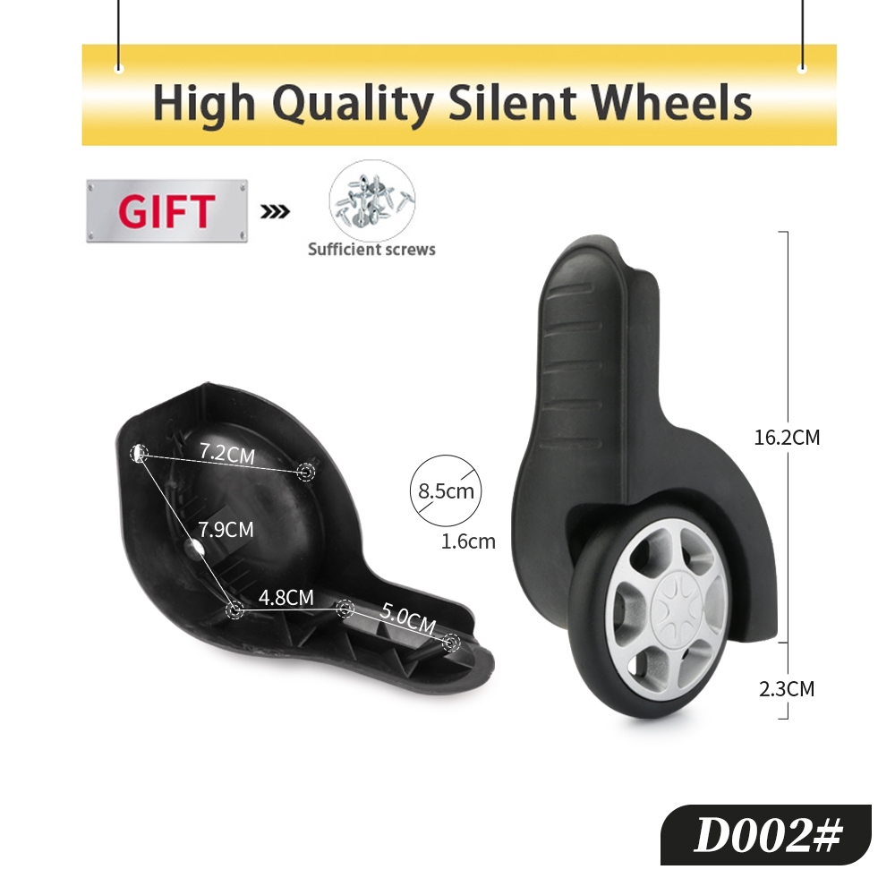 Silent Replacement Luggage Wheels - Accesorios de ruedas fijos para equipaje,