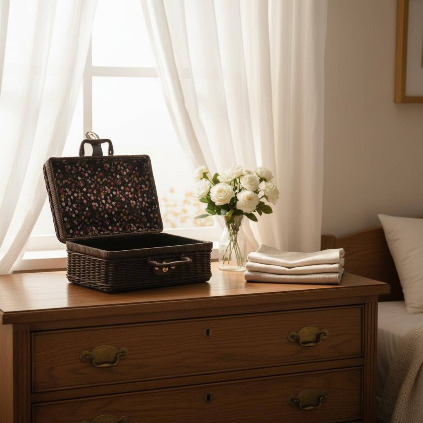 Retro Vintage Trunk Suitcase - Maleta de Diseño Vintage con Asa,