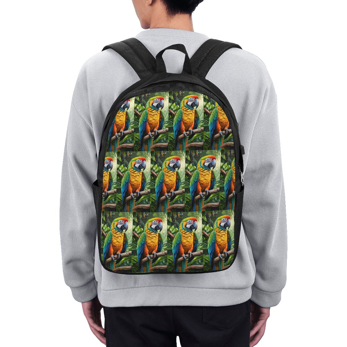 Travel Bags - Mochila con diseño de loros macaw,