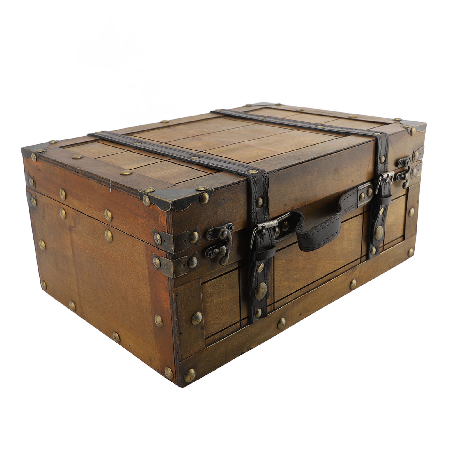 Retro Vintage Trunk Suitcase - Maleta Retro de madera sintética, caja