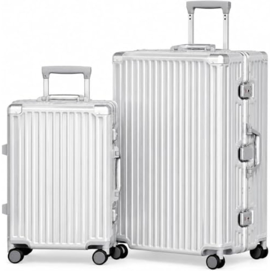 Aluminum Frame Carry On Luggage - Juego de Maletas de 2 Piezas,