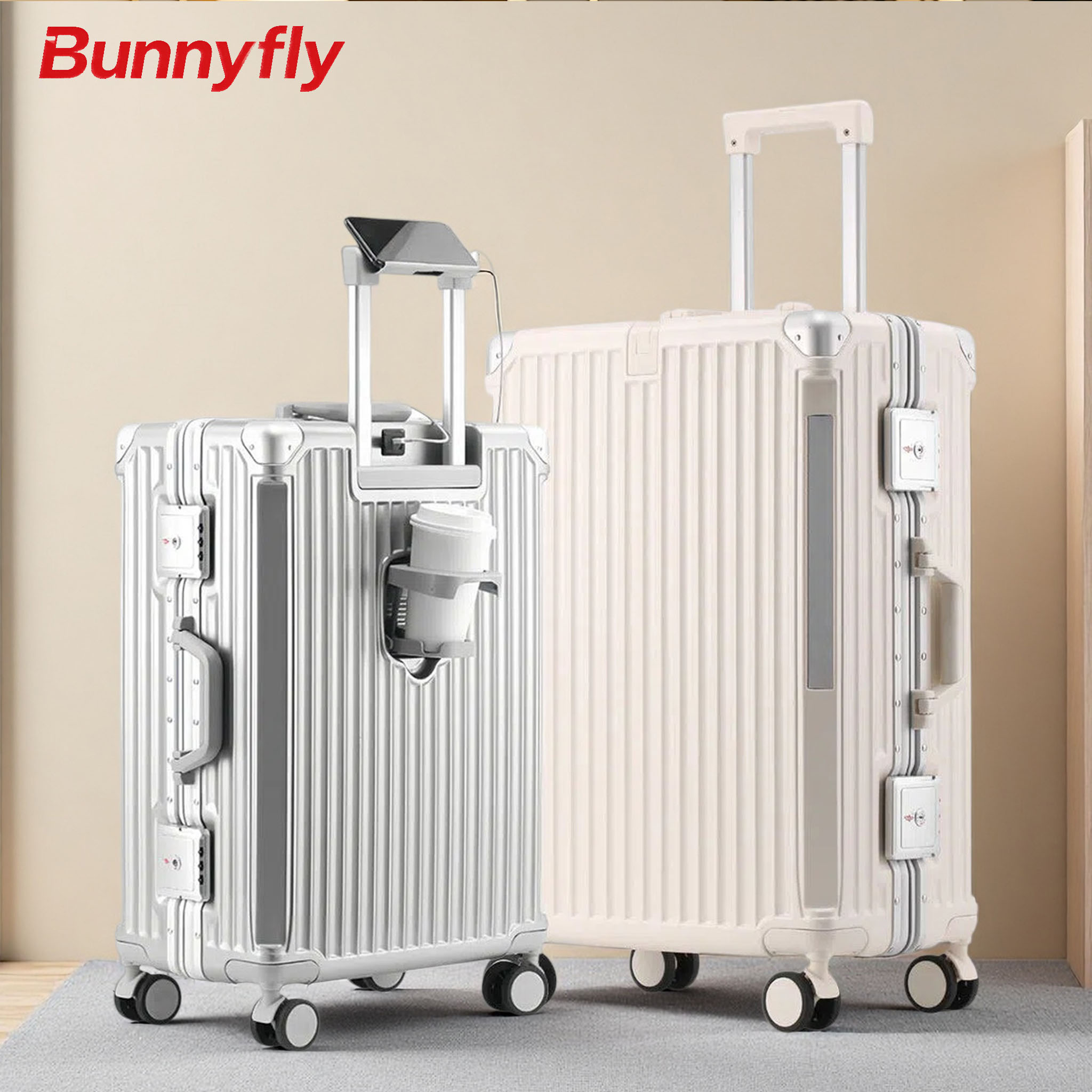 BunnyFly 20 24 26 Maleta de ma - Aluminum Frame Carry On Luggage reseña y precio