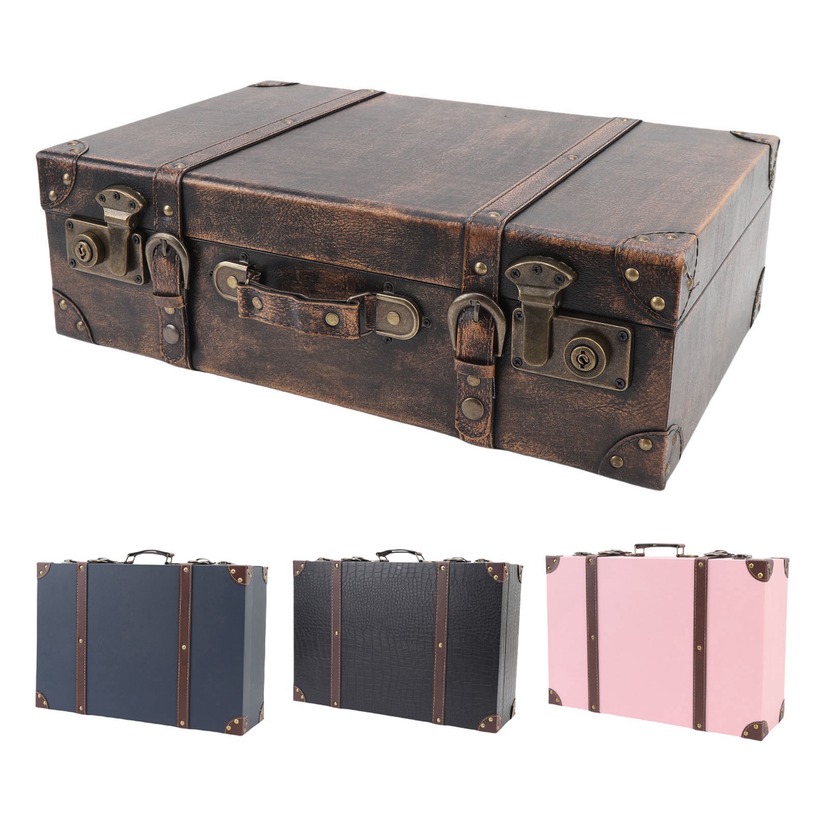 Maleta Vintage Estilo Viaje, C - Retro Vintage Trunk Suitcase reseña y precio