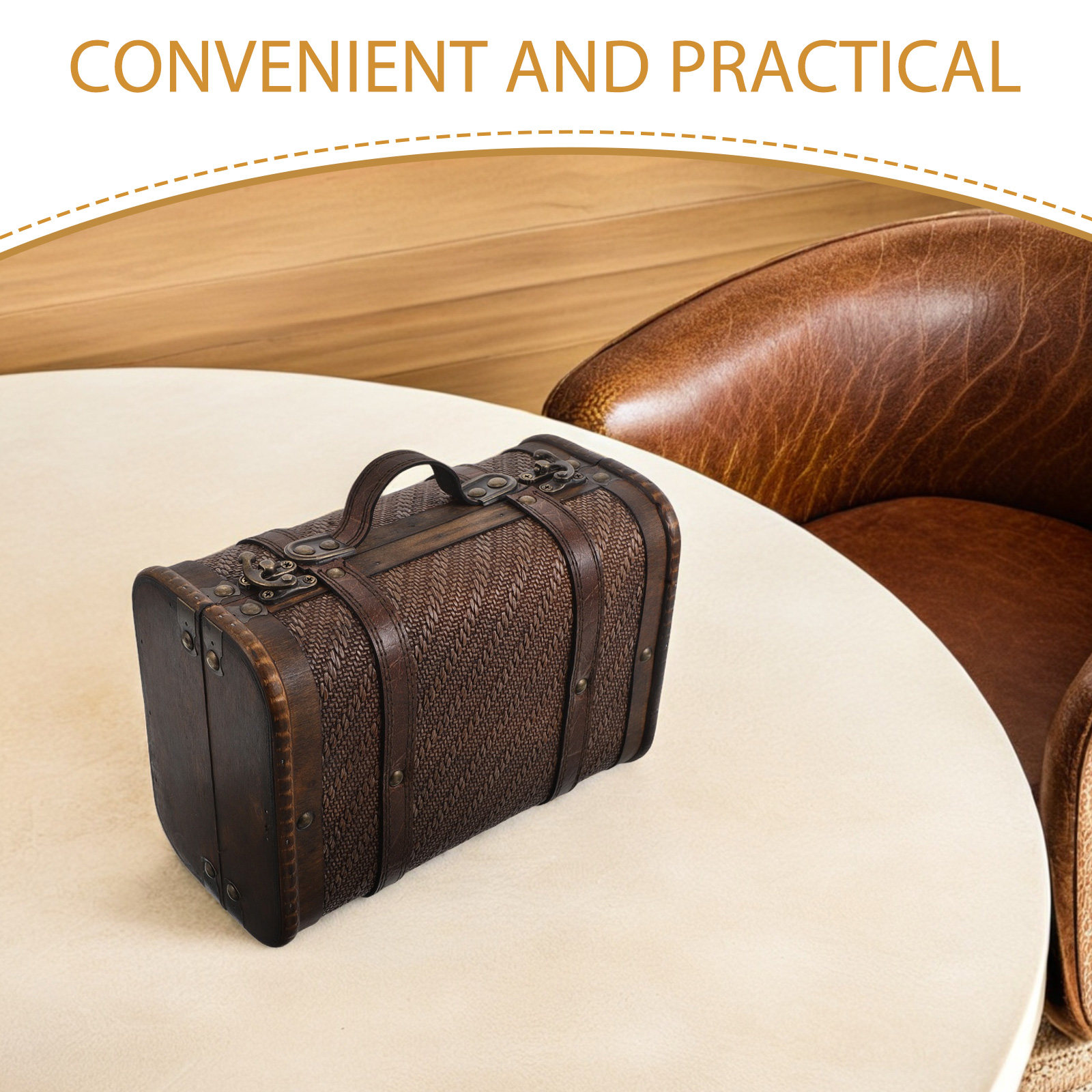 Maleta de Madera Vintage, Caja - Retro Vintage Trunk Suitcase reseña y precio