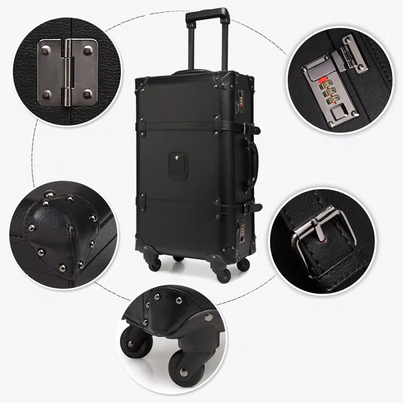 Nuevo equipaje rodante Retro S - Retro Vintage Trunk Suitcase reseña y precio
