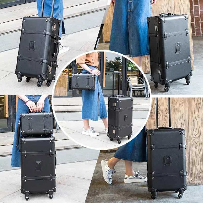 Nuevo equipaje rodante Retro S - Retro Vintage Trunk Suitcase reseña y precio