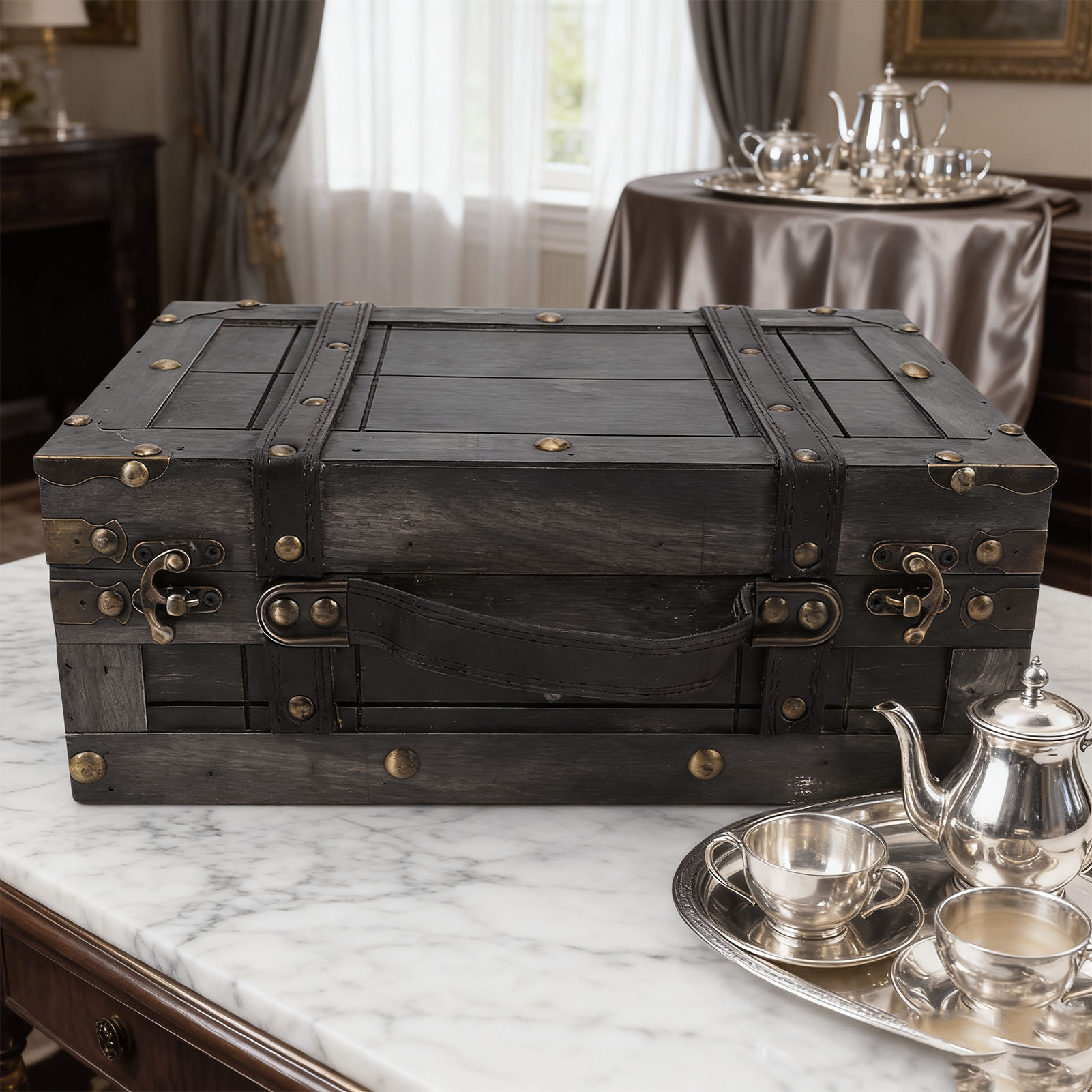 Baúl de madera vintage con tap - Retro Vintage Trunk Suitcase reseña y precio