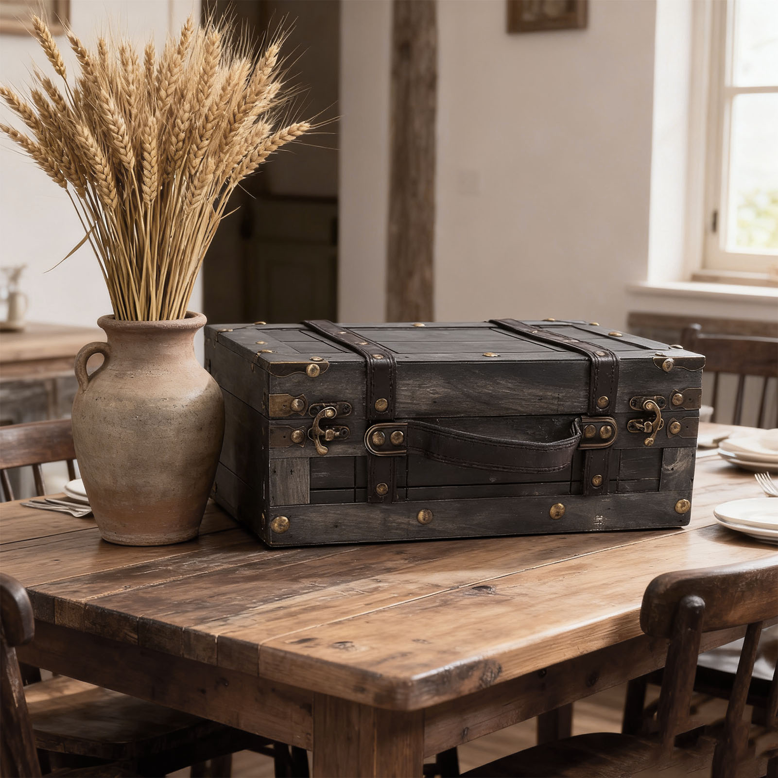 Baúl de madera vintage con tap - Retro Vintage Trunk Suitcase reseña y precio