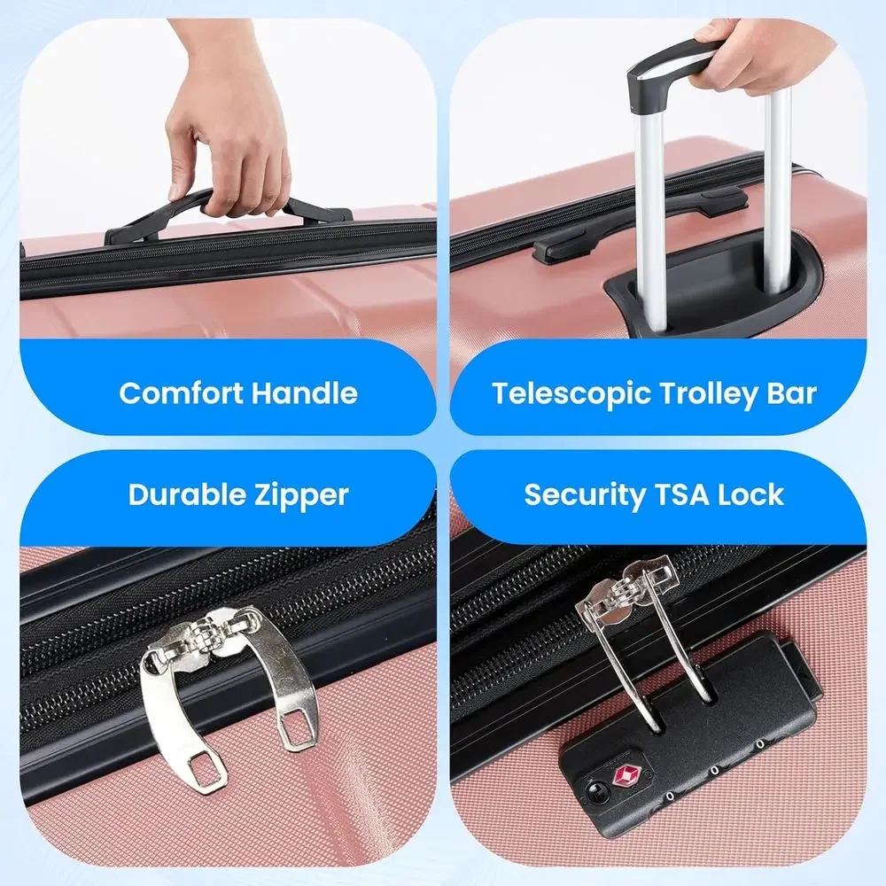 Juego de 3 Maletas Grandes con - Expandable Hard Shell Luggage Set reseña y precio