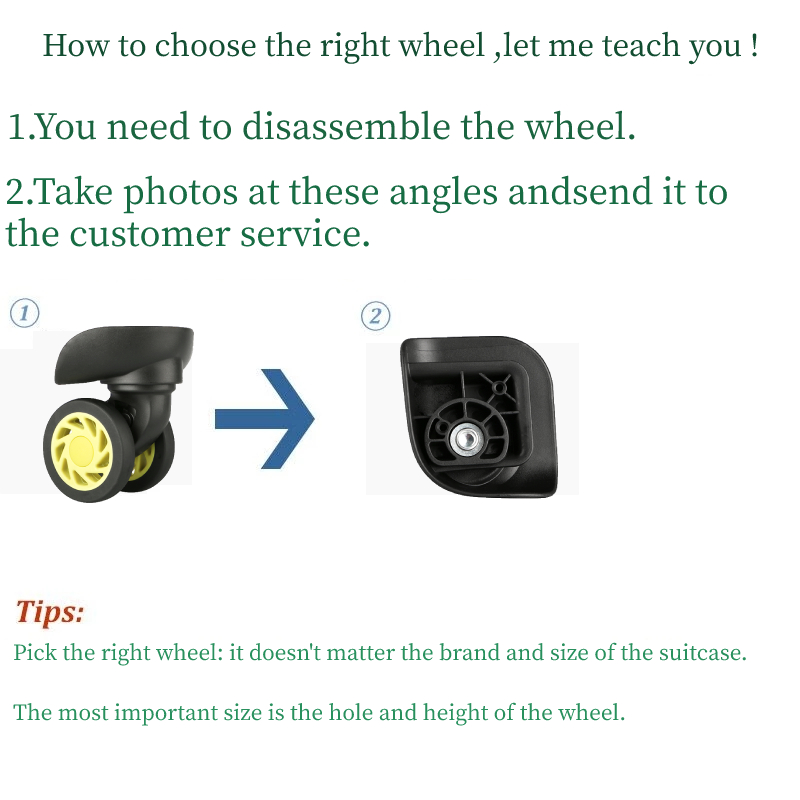 1 par de ruedas de equipaje un - Silent Replacement Luggage Wheels reseña y precio