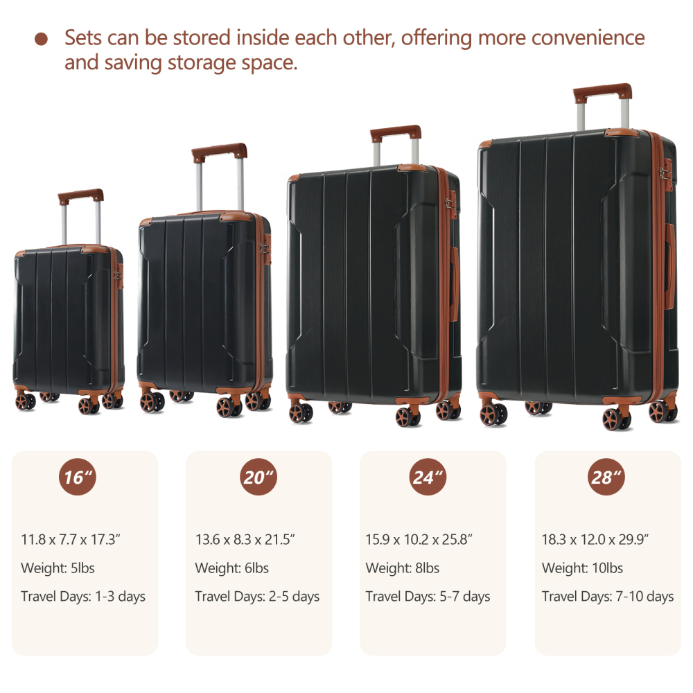 Juego de Maletas Rígidas de 6  - Expandable Hard Shell Luggage Set reseña y precio
