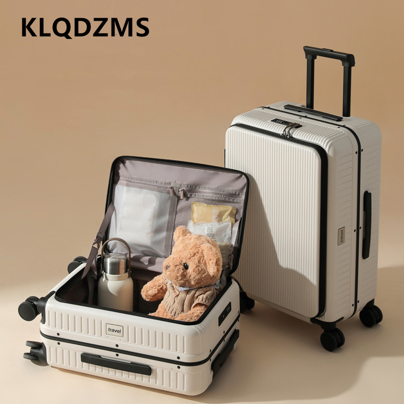 KLQDZMS Maleta con ruedas de 2 - Front Opening Laptop Luggage 24 Inch reseña y precio