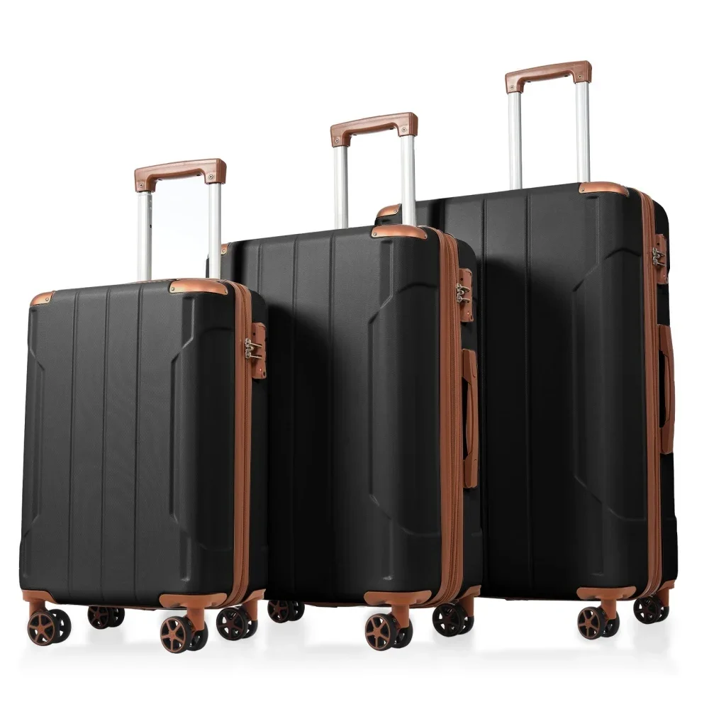 Juego de maletas de 3 piezas,  - Expandable Hard Shell Luggage Set reseña y precio