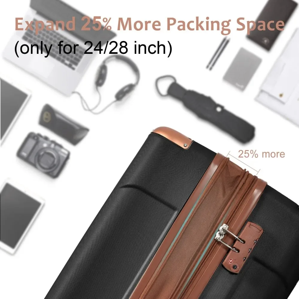 Juego de maletas de 3 piezas,  - Expandable Hard Shell Luggage Set reseña y precio