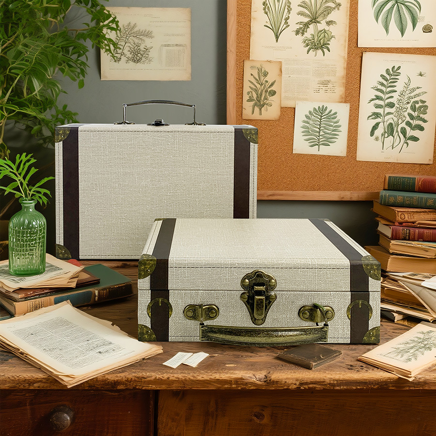 2 Cajas de Almacenamiento Esti - Retro Vintage Trunk Suitcase reseña y precio