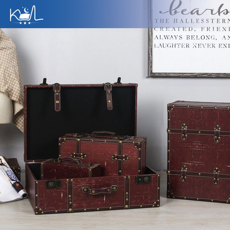 Maleta Decorativa Roja Vintage - Retro Vintage Trunk Suitcase reseña y precio