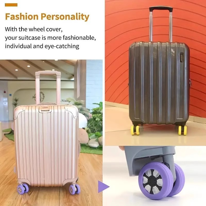 8 Fundas Protectoras de Goma S - Silent Replacement Luggage Wheels reseña y precio