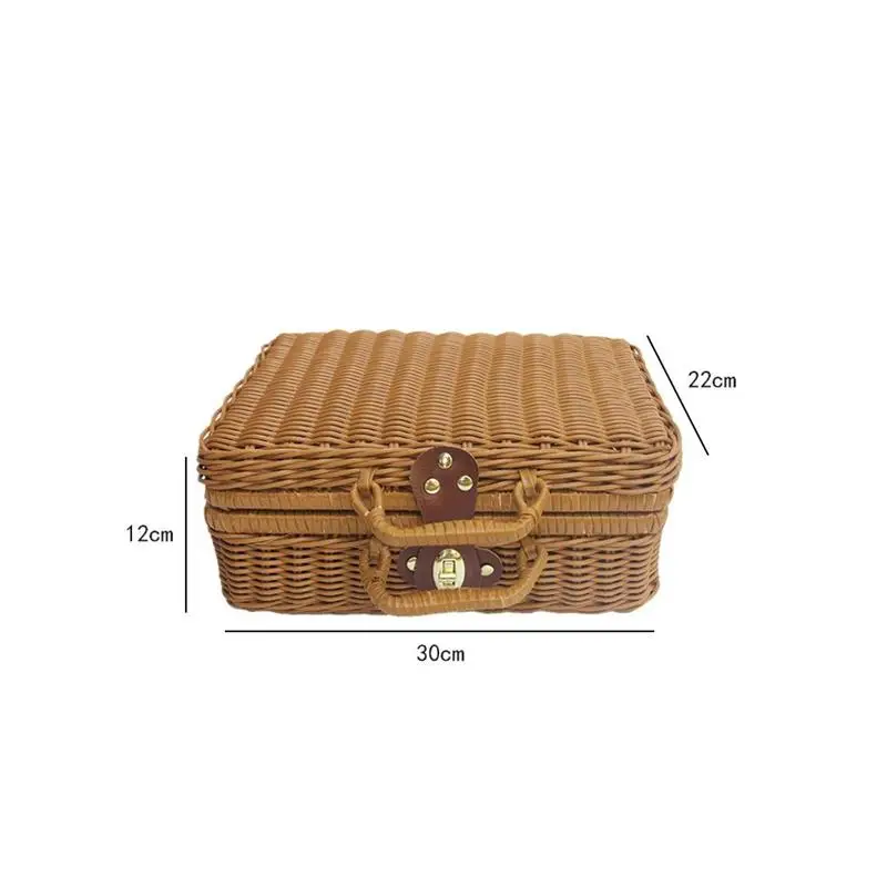 Cesta de mimbre para almacenam - Retro Vintage Trunk Suitcase reseña y precio