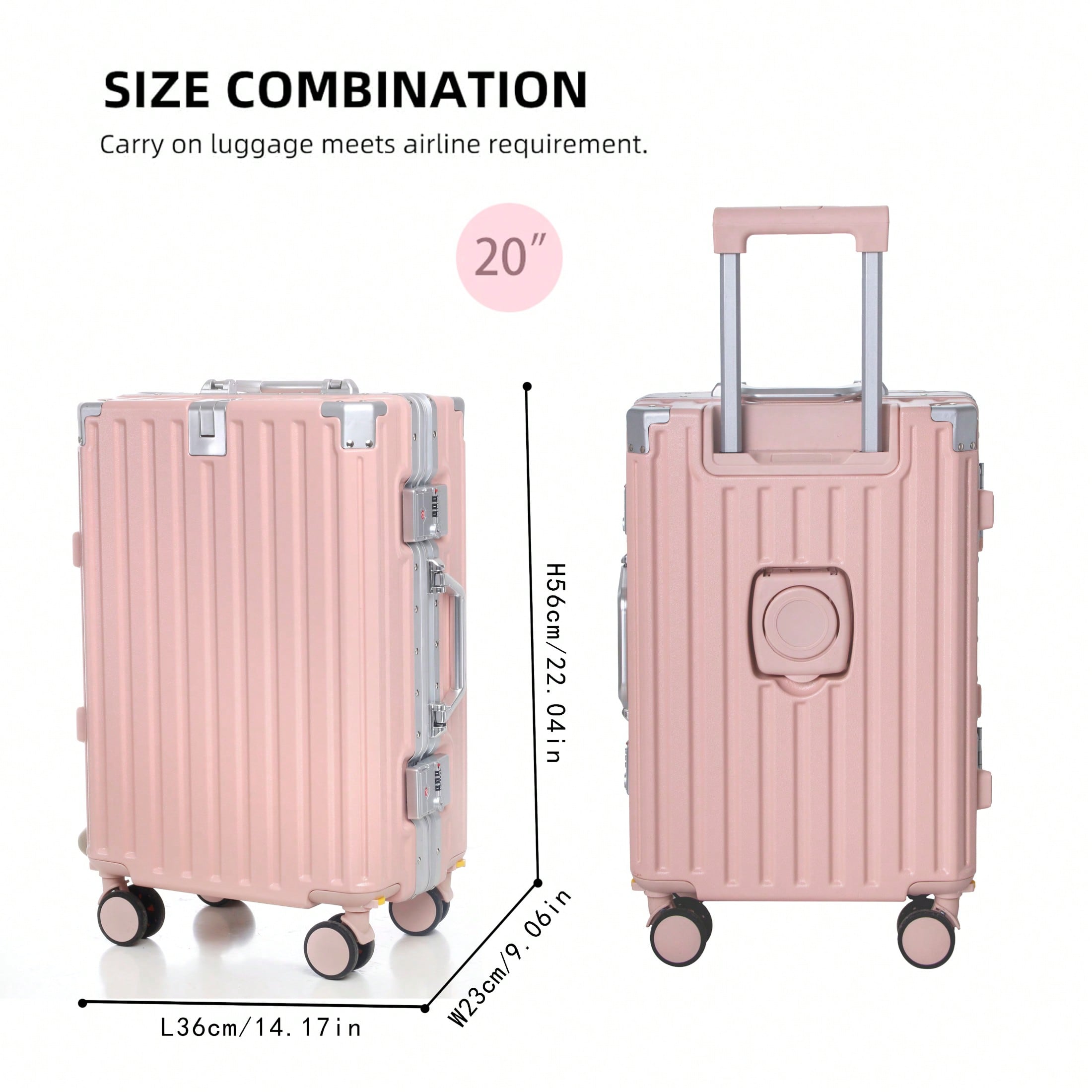 Maleta de mano de 20 pulgadas  - Aluminum Frame Carry On Luggage reseña y precio