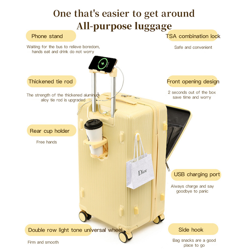 Maleta sushimu con asa ancha,  - Aluminum Frame Carry On Luggage reseña y precio
