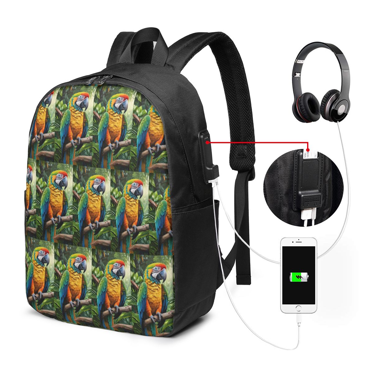 Mochila con diseño de loros ma - Travel Bags reseña y precio