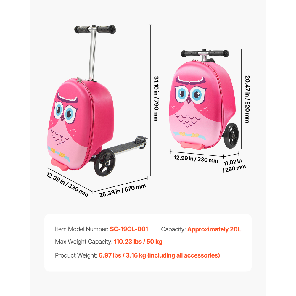 Maleta Scooter para Niños de 2 - Kids Ride On Suitcase Scooter reseña y precio