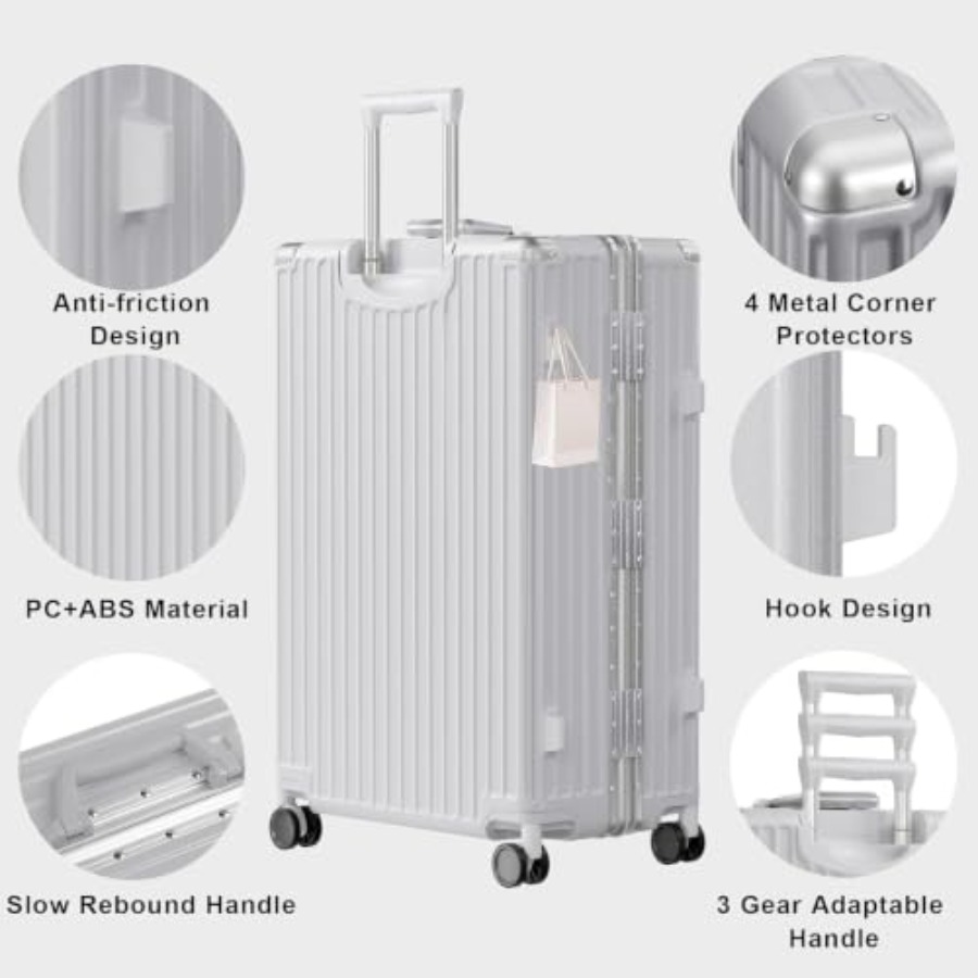 Juego de Maletas de 2 Piezas,  - Aluminum Frame Carry On Luggage reseña y precio