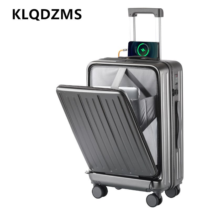 KLQDZMS Maleta de viaje con ca - Front Opening Laptop Luggage 24 Inch reseña y precio